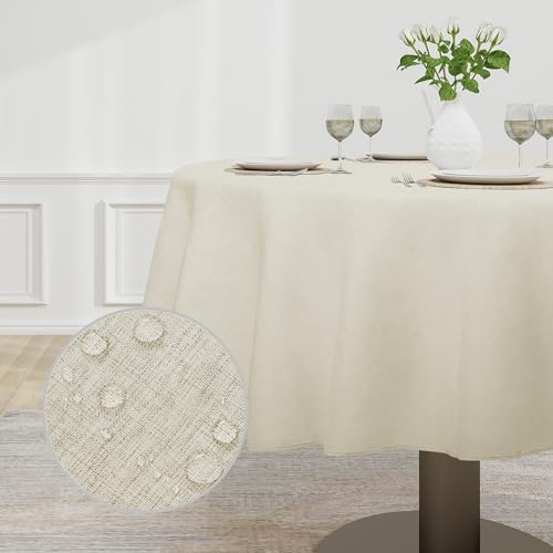 Easy-Going Faux Linen Waterproof Tablecloth