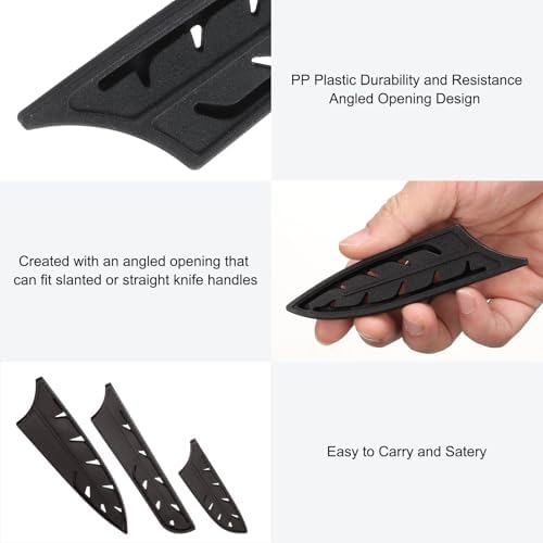 Uxcell 2-Piece Knife Cover Sleeves Black