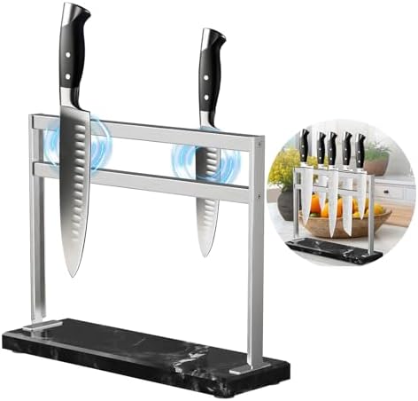 Magnetic Knife Block with Marble Base