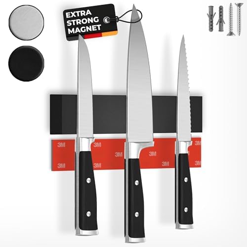 Cucino Magnetic Knife Holder for Wall 10 No Drilling Stainless Steel Black