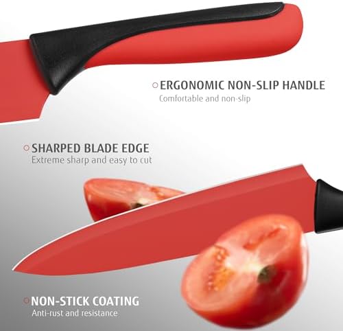 Hecef 13-Piece Kitchen Knife Set with Sharpener