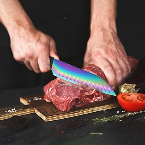Marco Almond 14-Piece Rainbow Knife Block Set
