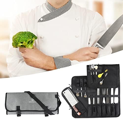 Chefs Roll Bag 14 Slot Organizer for Cooking and Travel