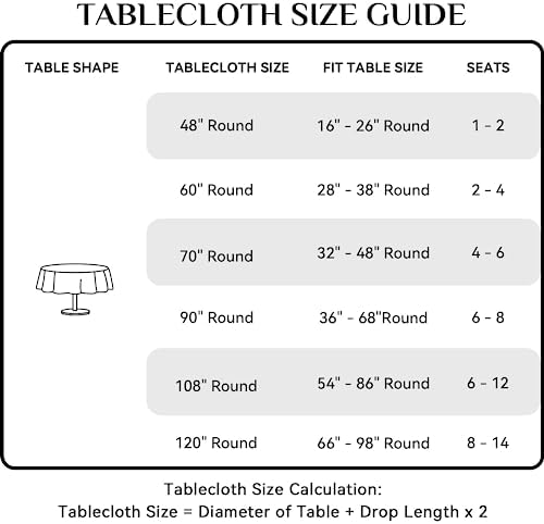 Softalker Round Tablecloth 90 Inch Lavender