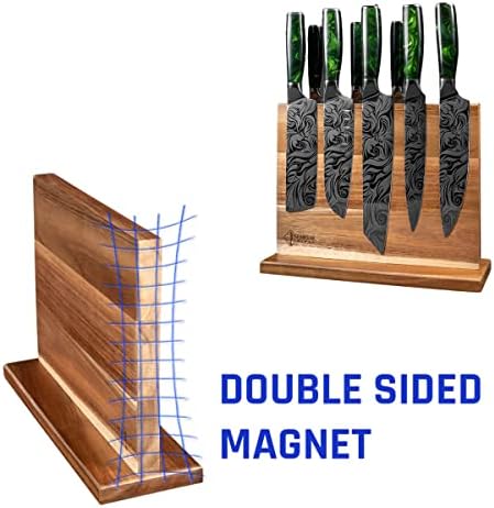 Durable Magnetic Knife Block with Natural Acacia Wood