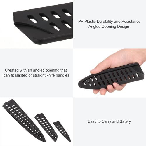 6 Pcs Knife Cover Sleeves 6 Size Black