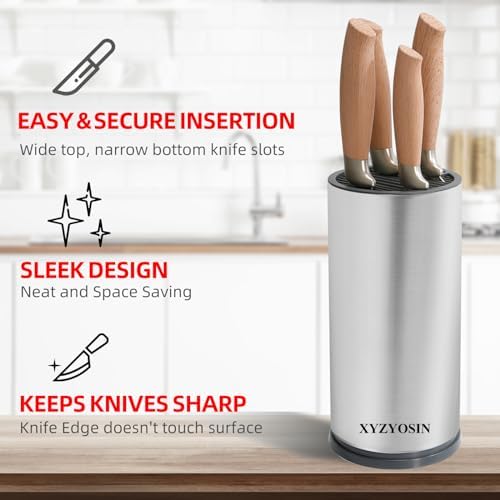 XYZYOSIN Stainless Steel Universal Knife Block
