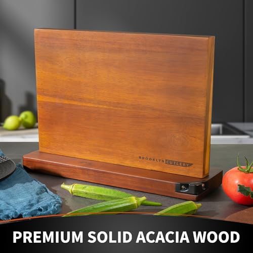Magnetic Knife Block with Acacia Wood