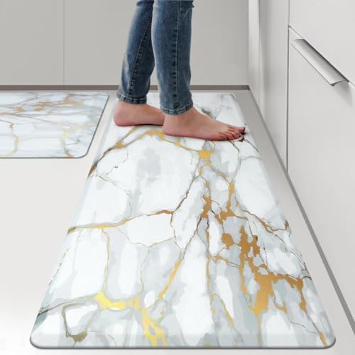 WEZVIX Anti Fatigue Kitchen Rugs 2 PCS Non-Slip