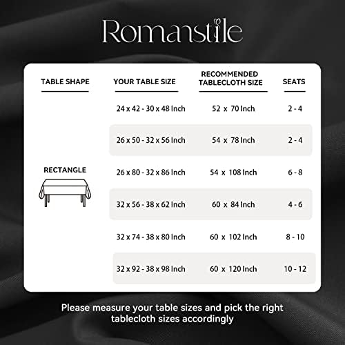 Romanstile Rectangle Tablecloth - Durable Waterproof