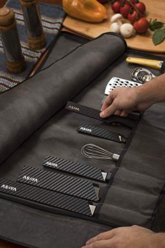 Asaya Canvas Chef Knife Roll Bag - 10 Knife Slots