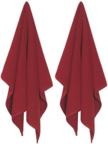 Now Designs Ripple Kitchen Towel Set of 2 Carmine