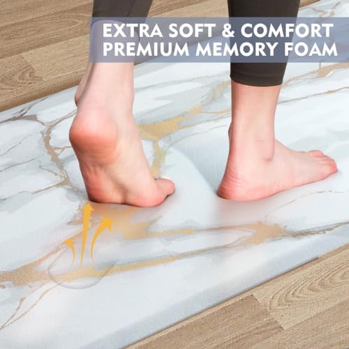 WEZVIX Anti Fatigue Kitchen Rugs 2 PCS Non-Slip