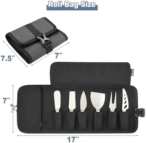 Cheese Knife Organizing Case Mini Knives Roll Bag for Travel Parties
