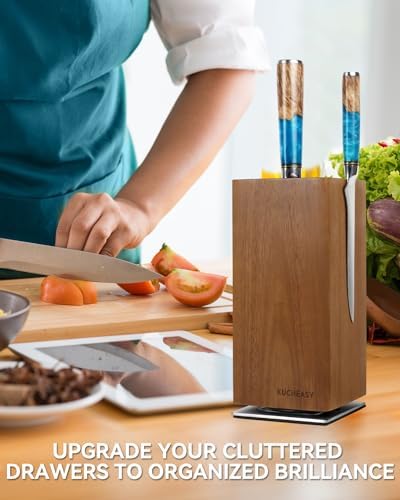 KUCHEASY Magnetic Knife Block360 Rotating Storage with Strong Magnets