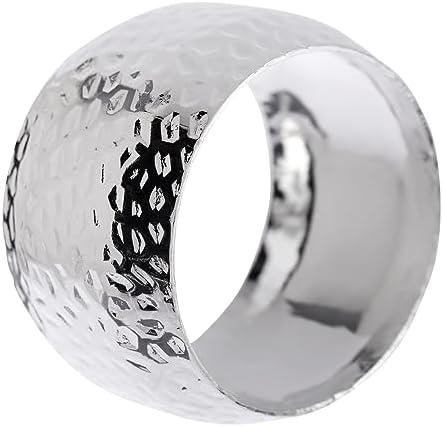 Elegance 12-Piece Silver Napkin Rings - Compact Durable Reusable for Weddings Parties