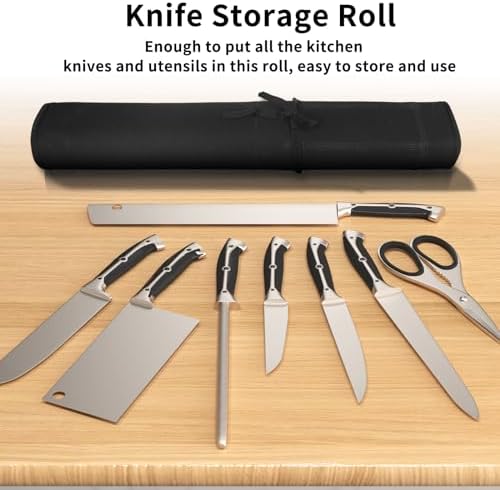 Lelezone Professional Chef Knife Roll Bag for Kitchen Storage