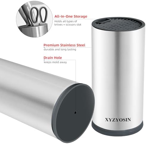 XYZYOSIN Stainless Steel Universal Knife Block