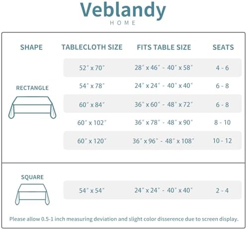 Luxury Tablecloth for Dining Spill-Proof 60x84 Black Veblandy Home Kitchen