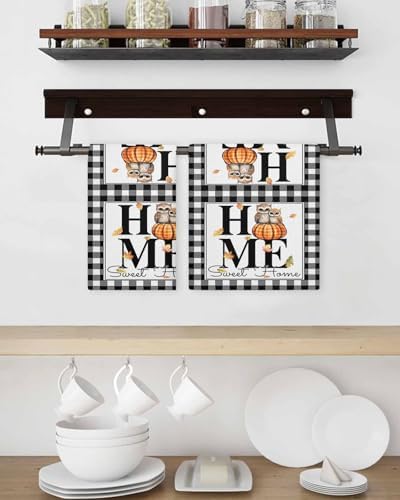 Habtucy 3-Piece Hand Towels Set Waffle Weave Microfiber Black