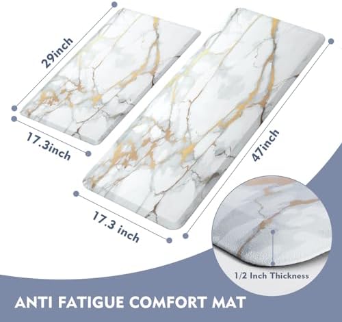 WEZVIX Anti Fatigue Kitchen Rugs 2 PCS Non-Slip