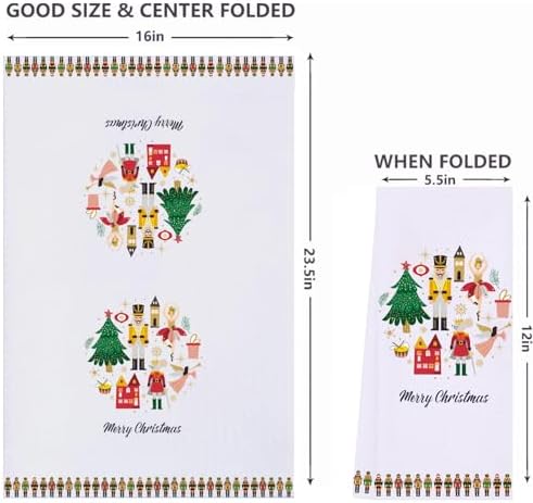 LXOMILL Nutcracker Christmas Kitchen Towels Set