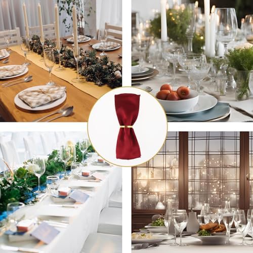 Durable Gold Napkin Rings for Parties Weddings