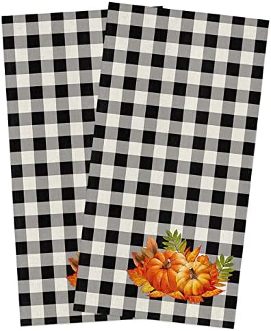 ZOE GARDEN Buffalo Plaid Black Kitchen Towels