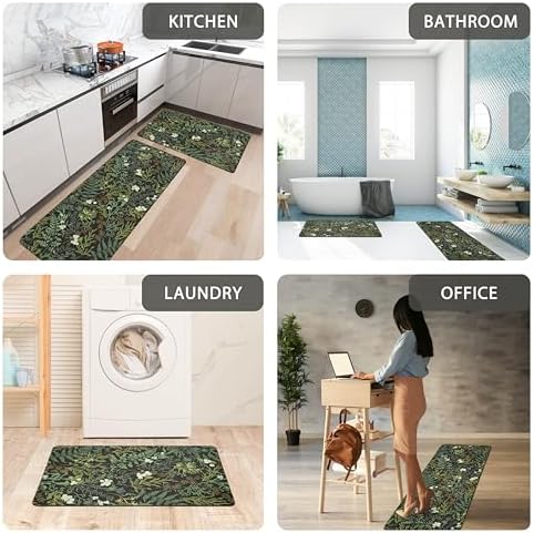 Botanical Kitchen Rugs Set of 2
