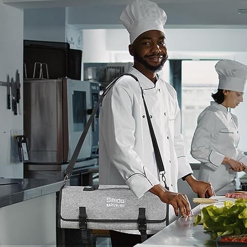 Seido Knives Chefs Knife Roll Bag with 16 Slots