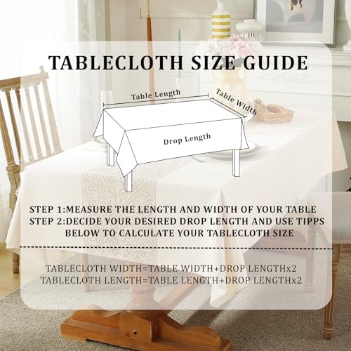 55x87 inch waterproof tableclothSolaverano cotton linenextra softDurable for diningkitchenhome