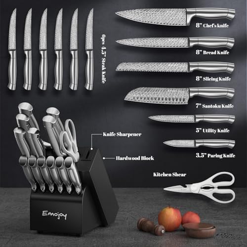 Perfect 15-Piece Knife Set with Block for Home Kitchen