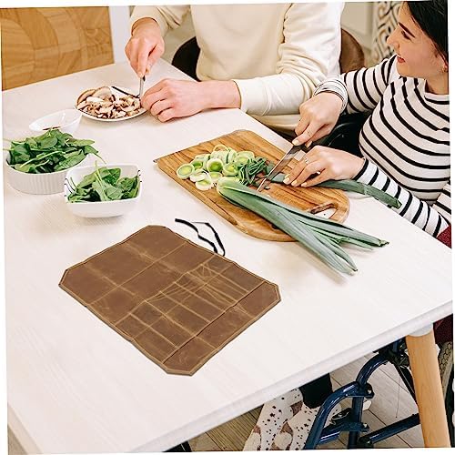 PrettyZoom Premium Chefs Knives Organizer with Waxed Canvas Storage Bag