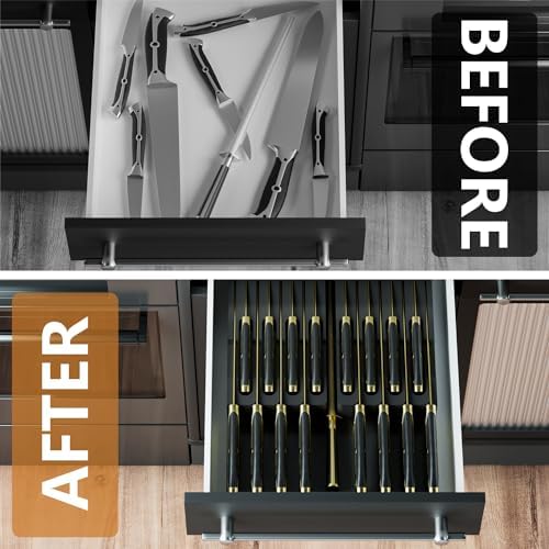 Domax Bamboo Knive Block Fit 16 Knives Plus Sharpener