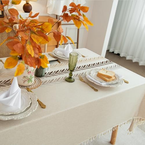 Elegant Rustic Faux Linen Tablecloth for Everyday Use