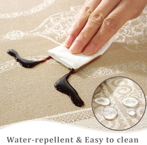 55x87 inch waterproof tableclothSolaverano cotton linenextra softDurable for diningkitchenhome