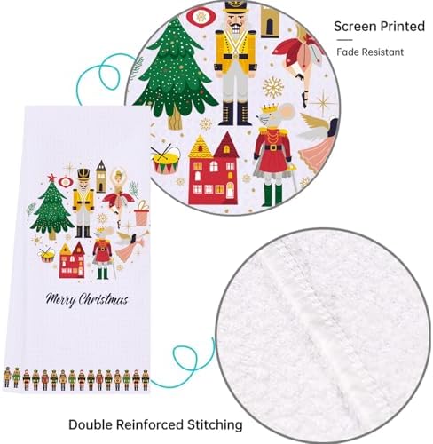 LXOMILL Nutcracker Christmas Kitchen Towels Set