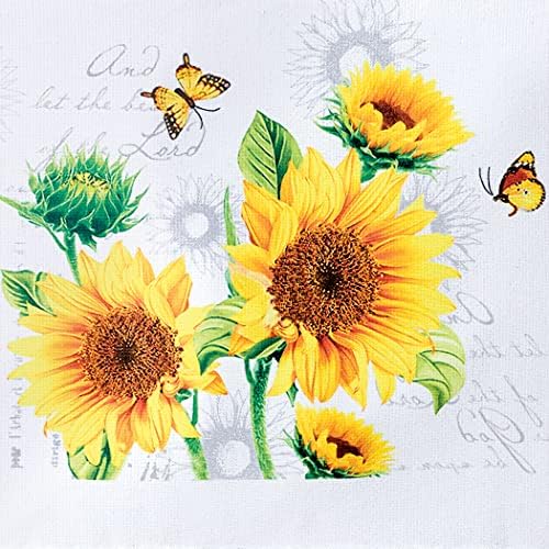 Cheerful Bright Sunflower Hanging Towels Kitchen Linens Set