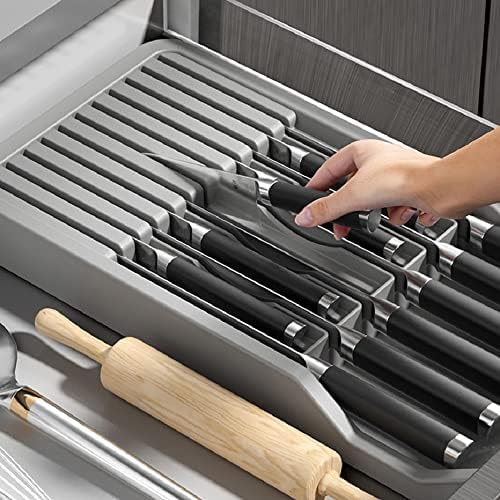 RIIPOO Expandable Knife Organizer for Drawers Countertops