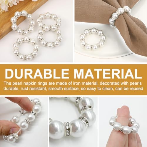 Elegant Pearl Napkin Rings - Perfect for Special Occasions