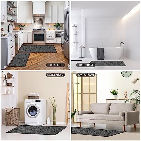 Washable Non-Skip Kitchen Rugs Set for Farmhouse Style