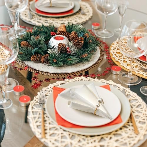 Elegant Gold Pearl Napkin Rings Set of 12