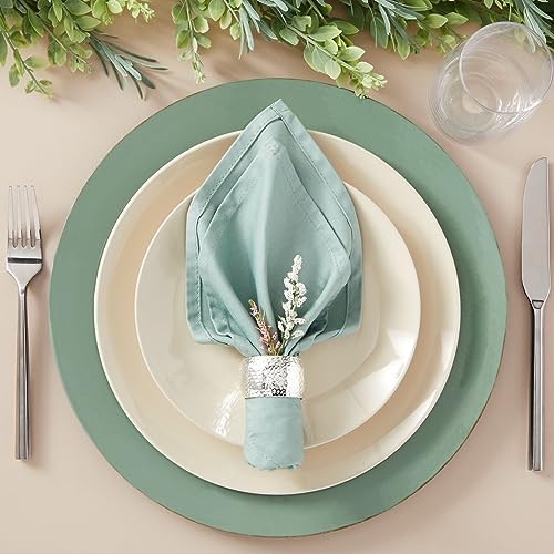 Elegance 12-Piece Silver Napkin Rings - Compact Durable Reusable for Weddings Parties