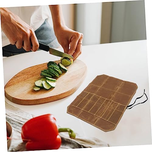 PrettyZoom Premium Chefs Knives Organizer with Waxed Canvas Storage Bag