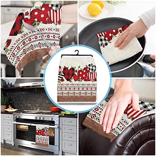 Stylish Heart Kitchen Towels Set for Durable Cleaning Cooking