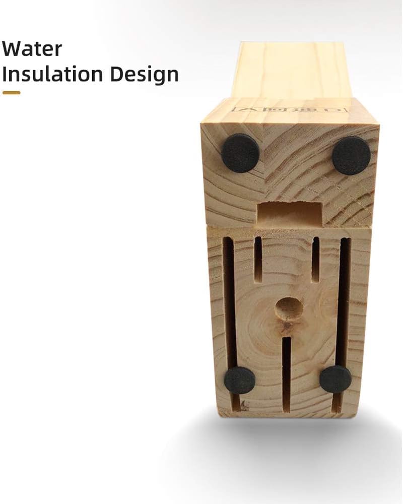 Wooden Knife Block Countertop Organizer