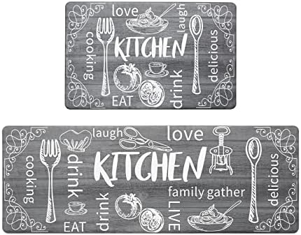 Safe Durable Anti-Fatigue Kitchen Rugs Set for Floors Standing Desks