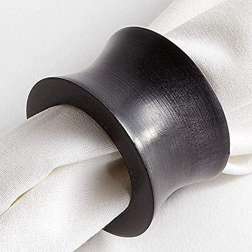 Rustic Napkin Rings Set of 6 Wooden Napkin Holders for Dining Tableware