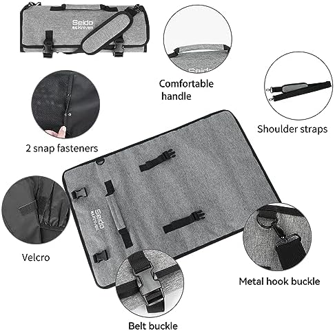 Seido Knives Chefs Knife Roll Bag with 16 Slots