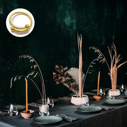 8-Piece Gold Stainless Steel Napkin Rings for Durable Dining Settings